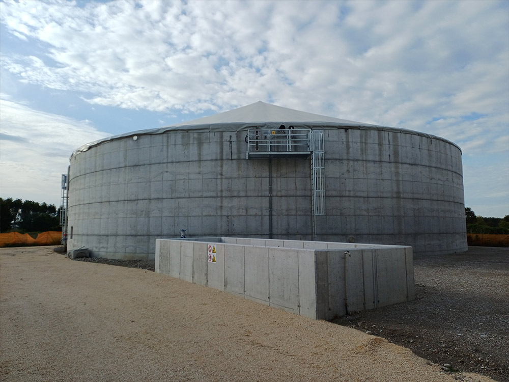 Vasca fermentazione biometano Bioenerys Ingegneria ambientale Montana